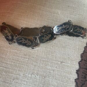 Vintage sterling silver Siam bracelet with dancers